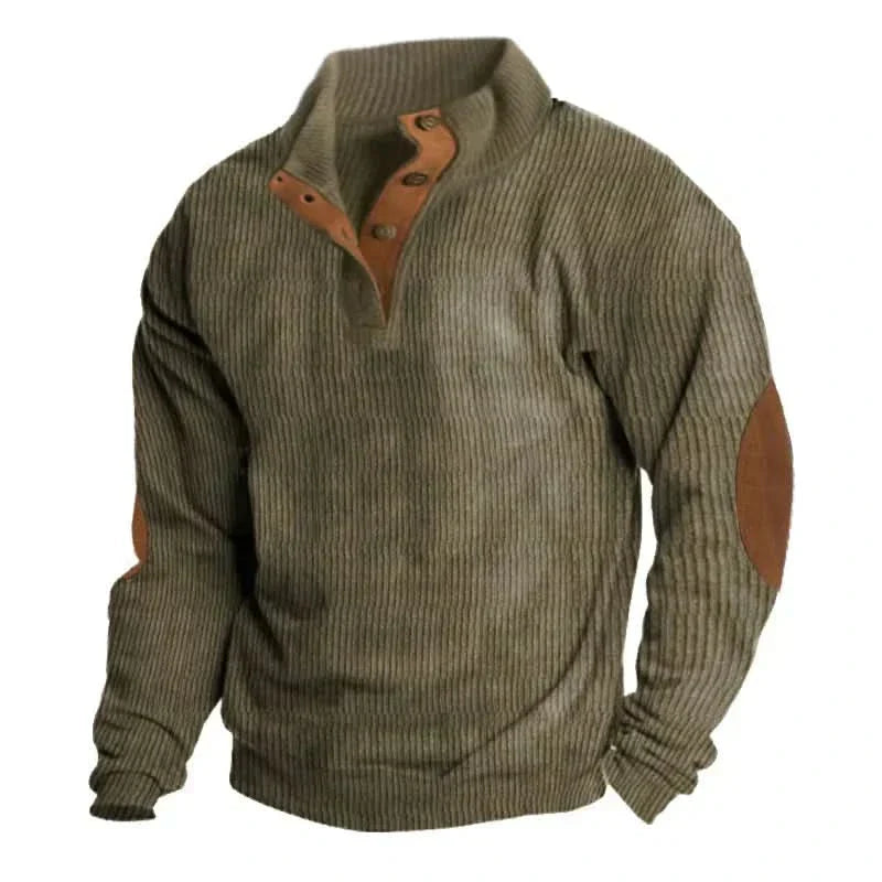 Ferdinand™ | Gerippter Knopf-Herrenpullover